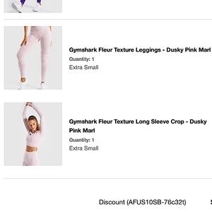Gymshark Fleur Texture Leggings & Long Sleeve Crop